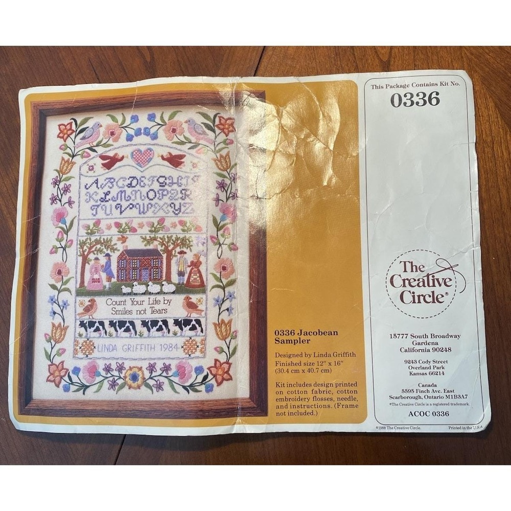 Creative Circle‎ Linda Griffith 0336 Jacobean Sampler Count Your Life Smiles
